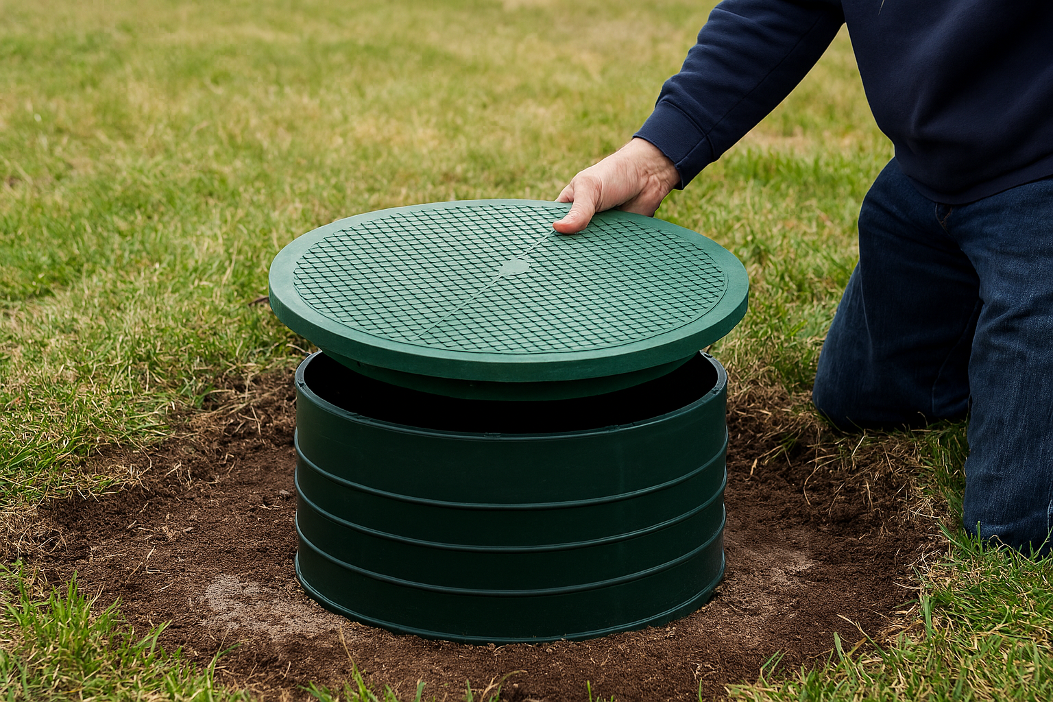 Septic tank riser installation